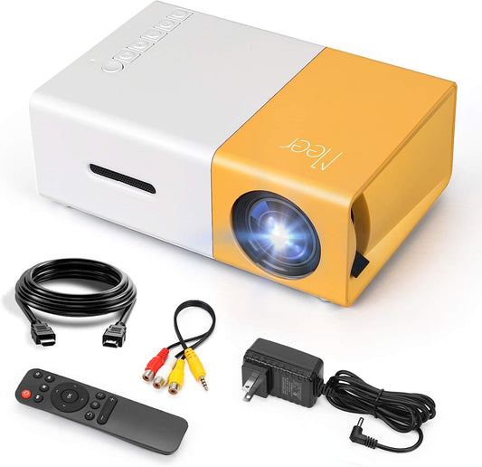 Mini Projector Portable, Movie Projector, Smartphone Video Projector 1080P, 55,000 Hours Led Projector Compatible with Laptop, HDMI, VGA, USB, DVD, PS4, SD Card